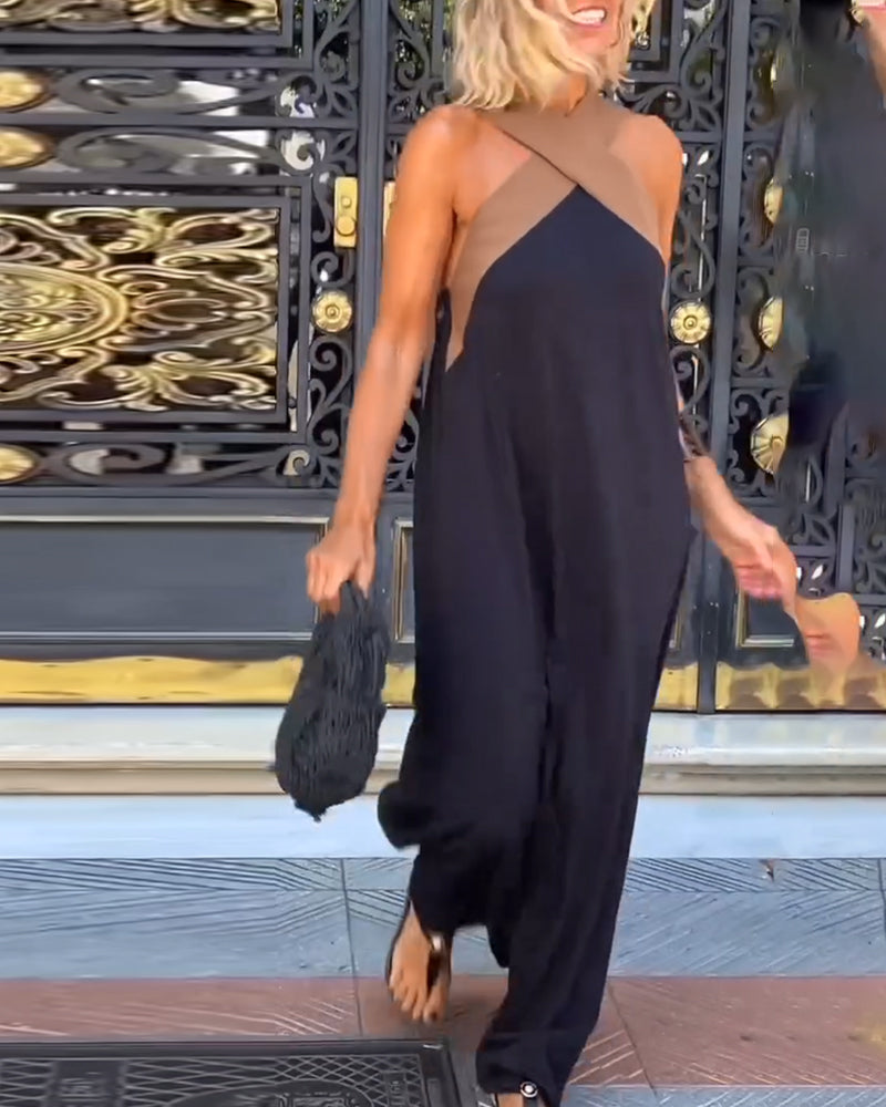SIENNA™ | Vestido Elegante con Escote Profundo en la Espalda y Cuello Envolvente