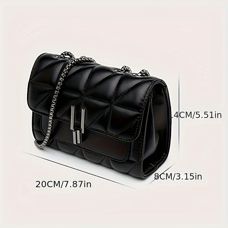 Bolso de Hombro Mini Tartan Elegante Negro