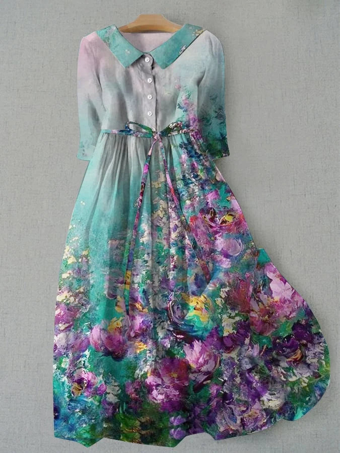 Tessa - Vestido floral con lazos en la cintura para mujer