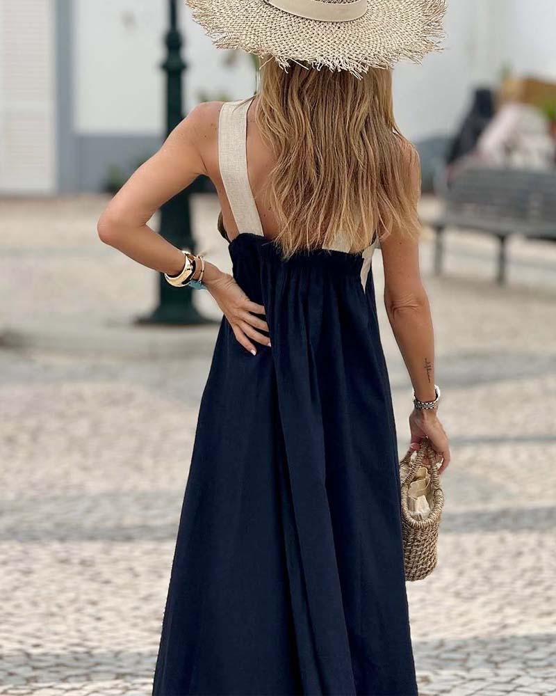 SIENNA™ | Vestido Elegante con Escote Profundo en la Espalda y Cuello Envolvente
