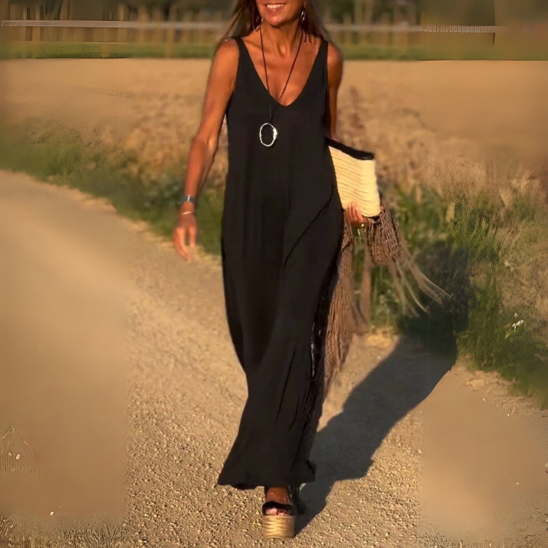 Élyse™ | Elegante Maxivestido Sin Mangas con Escote en V Refinado