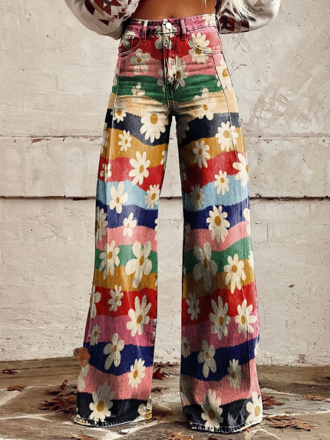Léon | Pantalones Retro con Flores