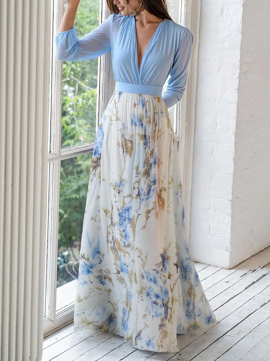 Elena™ | Vestido Largo Elegante con Estampado Floral