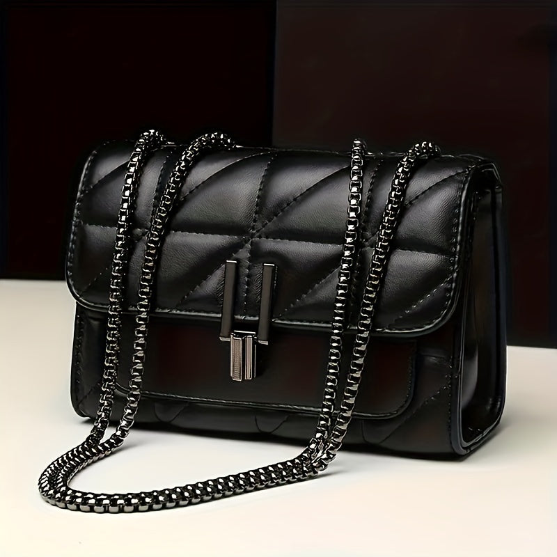 Bolso de Hombro Mini Tartan Elegante Negro