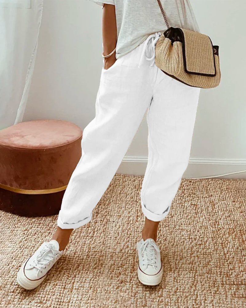 Sara | Pantalón de lino transpirable, casual y elegante