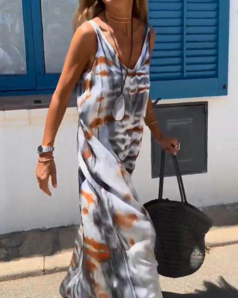 ÉLODIE™ | Vestido de Verano Sin Mangas en Refinado Estilo Tie-Dye