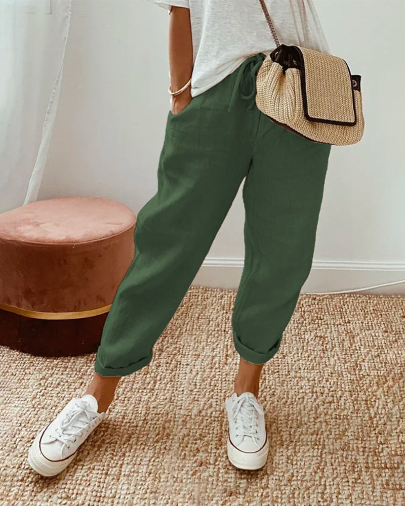 Sara | Pantalón de lino transpirable, casual y elegante