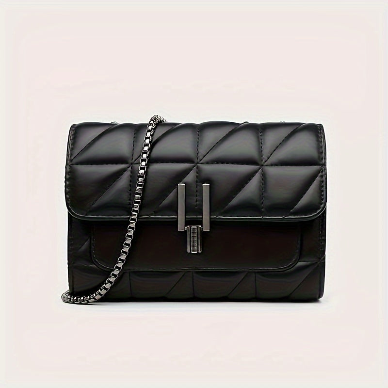 Bolso de Hombro Mini Tartan Elegante Negro