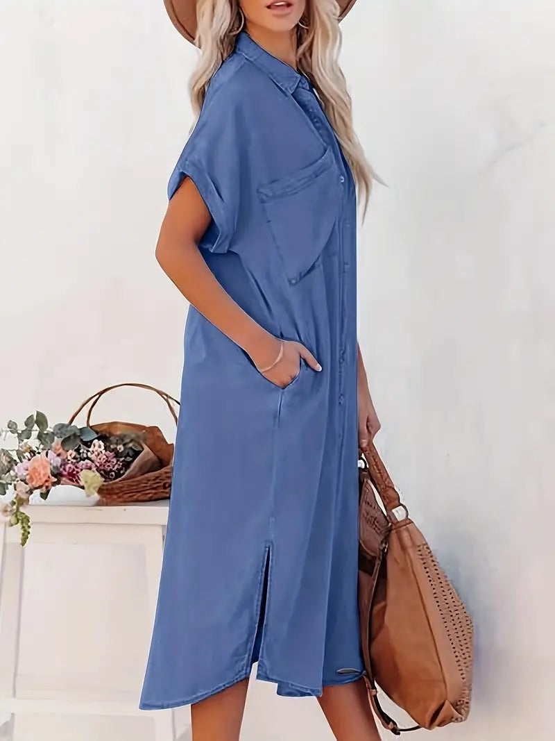 Béatrice™ | Vestido Camisa Elegante con Bolsillos Cómodos
