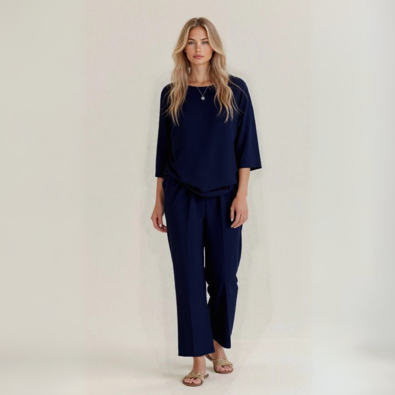 Silvia | Conjunto de lino y algodón artesanal