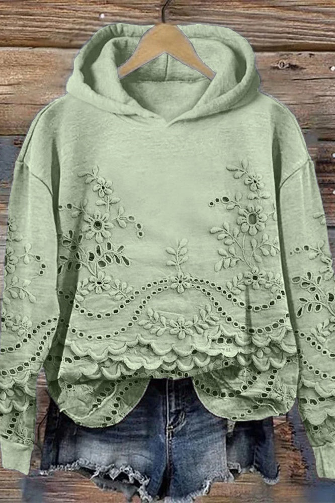 Sudadera con Capucha de Encaje Prato
