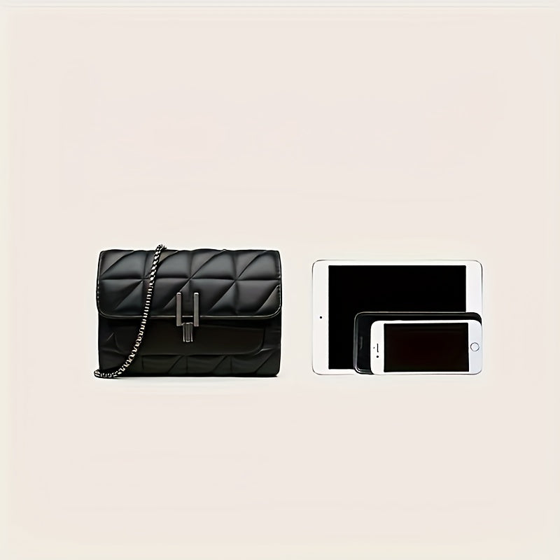 Bolso de Hombro Mini Tartan Elegante Negro
