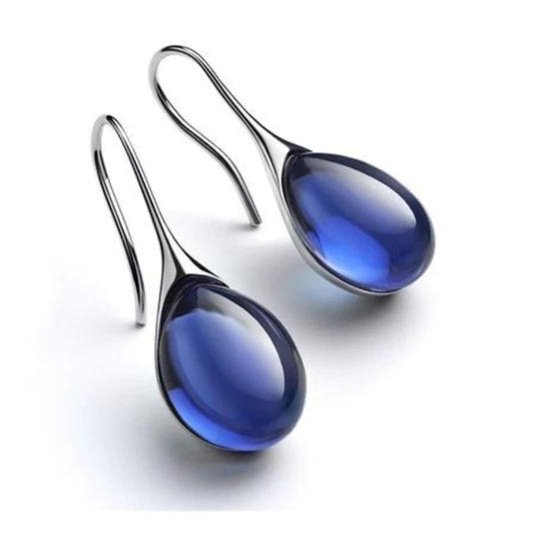 Pendientes de cristal en oro y plata