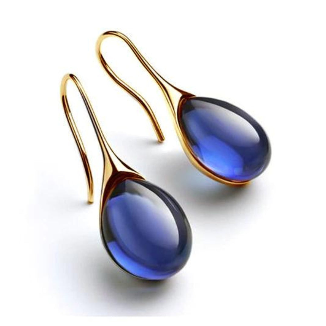 Pendientes de cristal en oro y plata