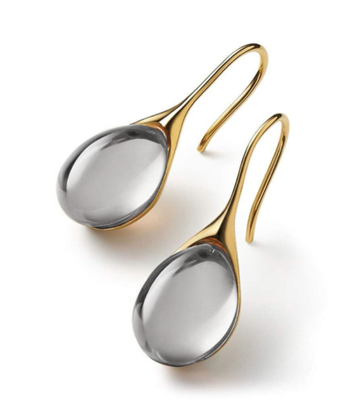 Pendientes de cristal en oro y plata