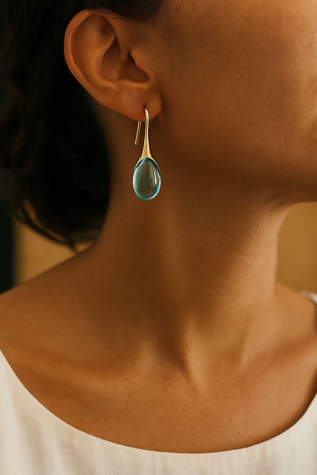 Pendientes de cristal en oro y plata
