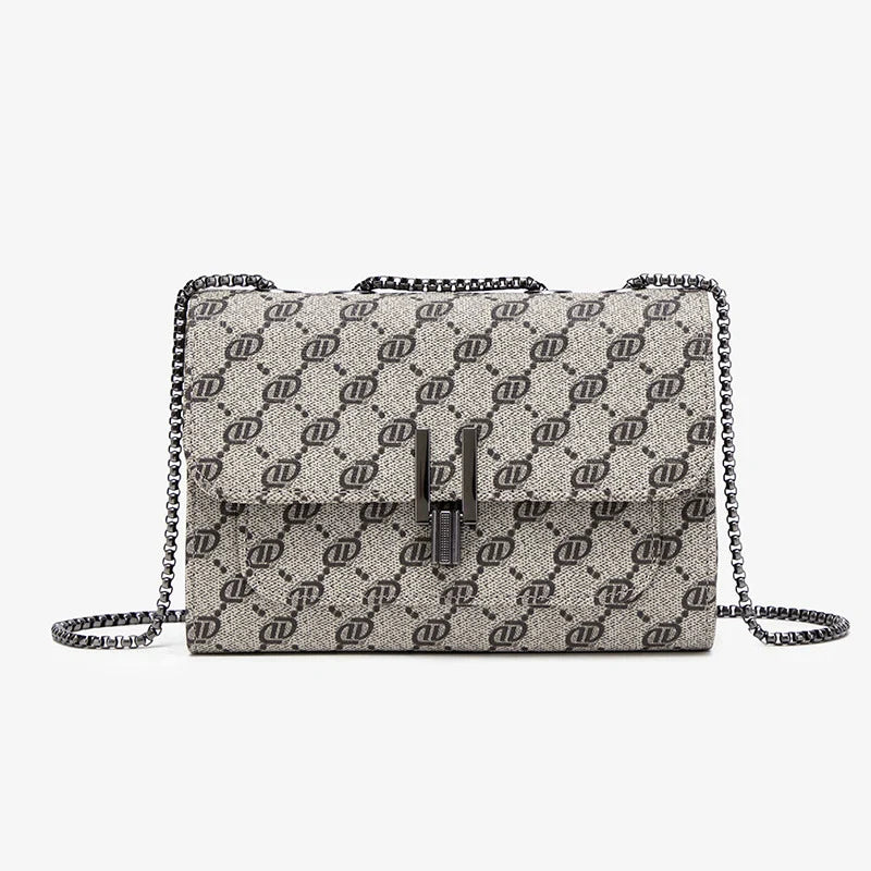 Bolso de Hombro Mini Tartan Elegante Negro