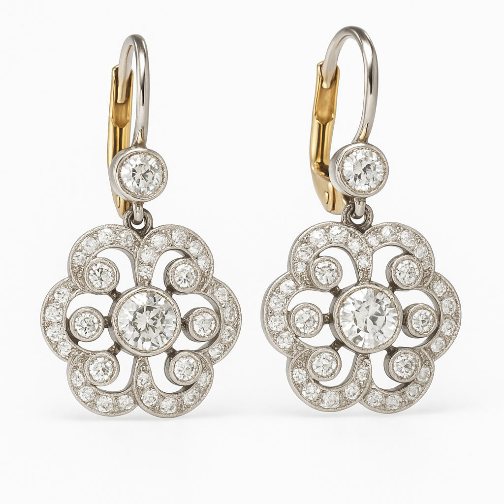 Pendientes de mandala de cristal vintage