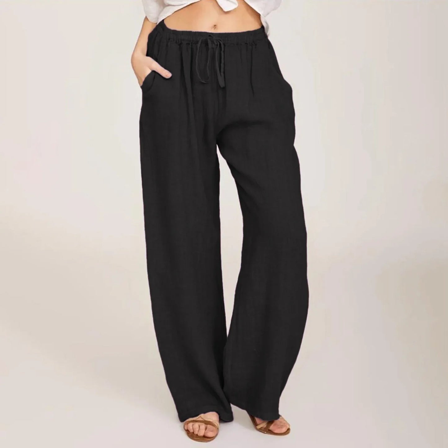 Julia | Pantalones de Algodón y Lino Cómodos