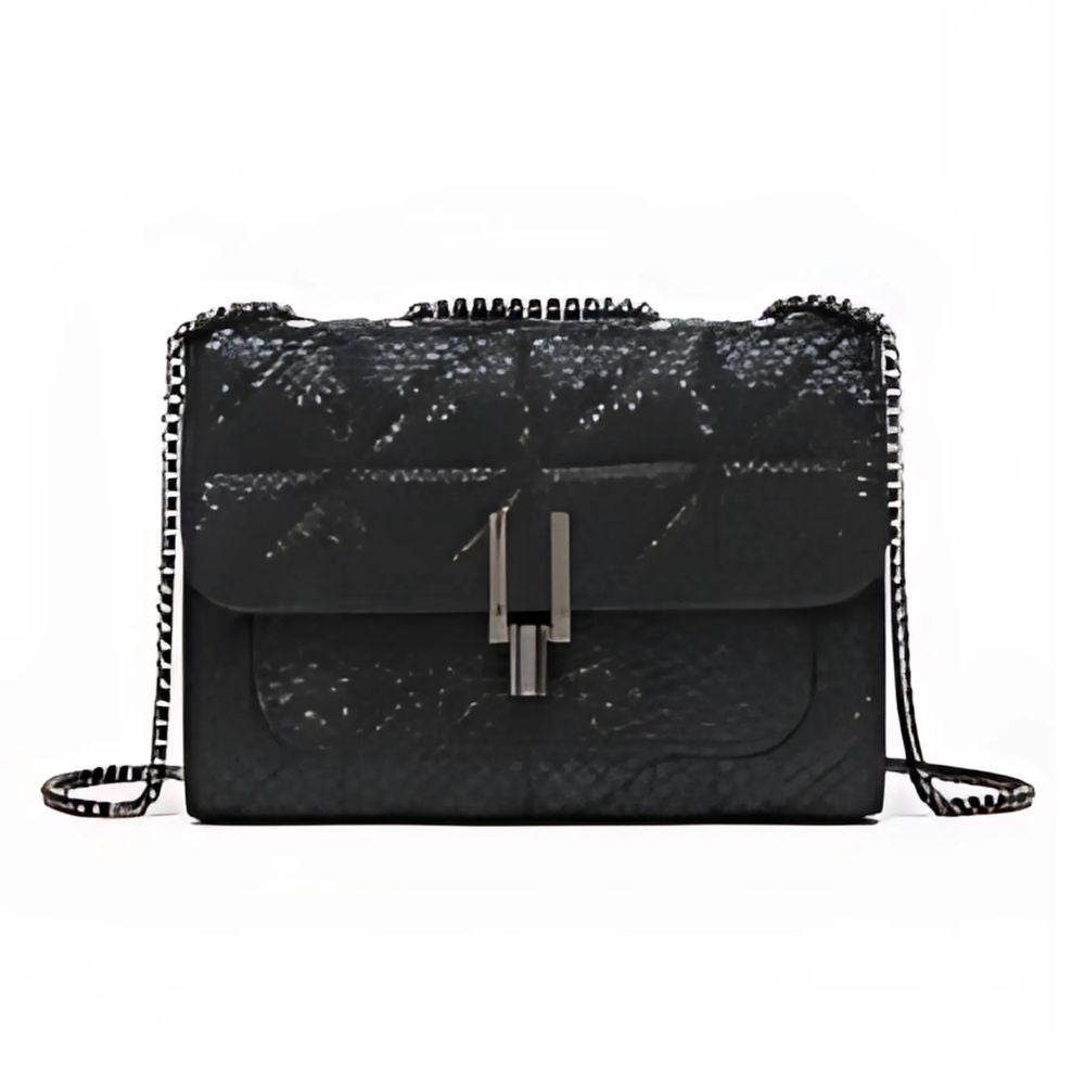 Bolso de Hombro Mini Tartan Elegante Negro