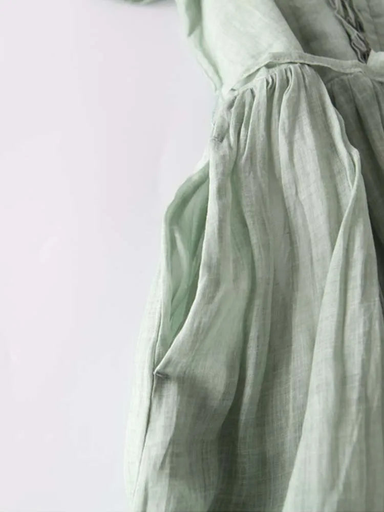 Arya - Vestido de Mujer Estilo Retro con Cuello Redondo y Cintas en la Cintura