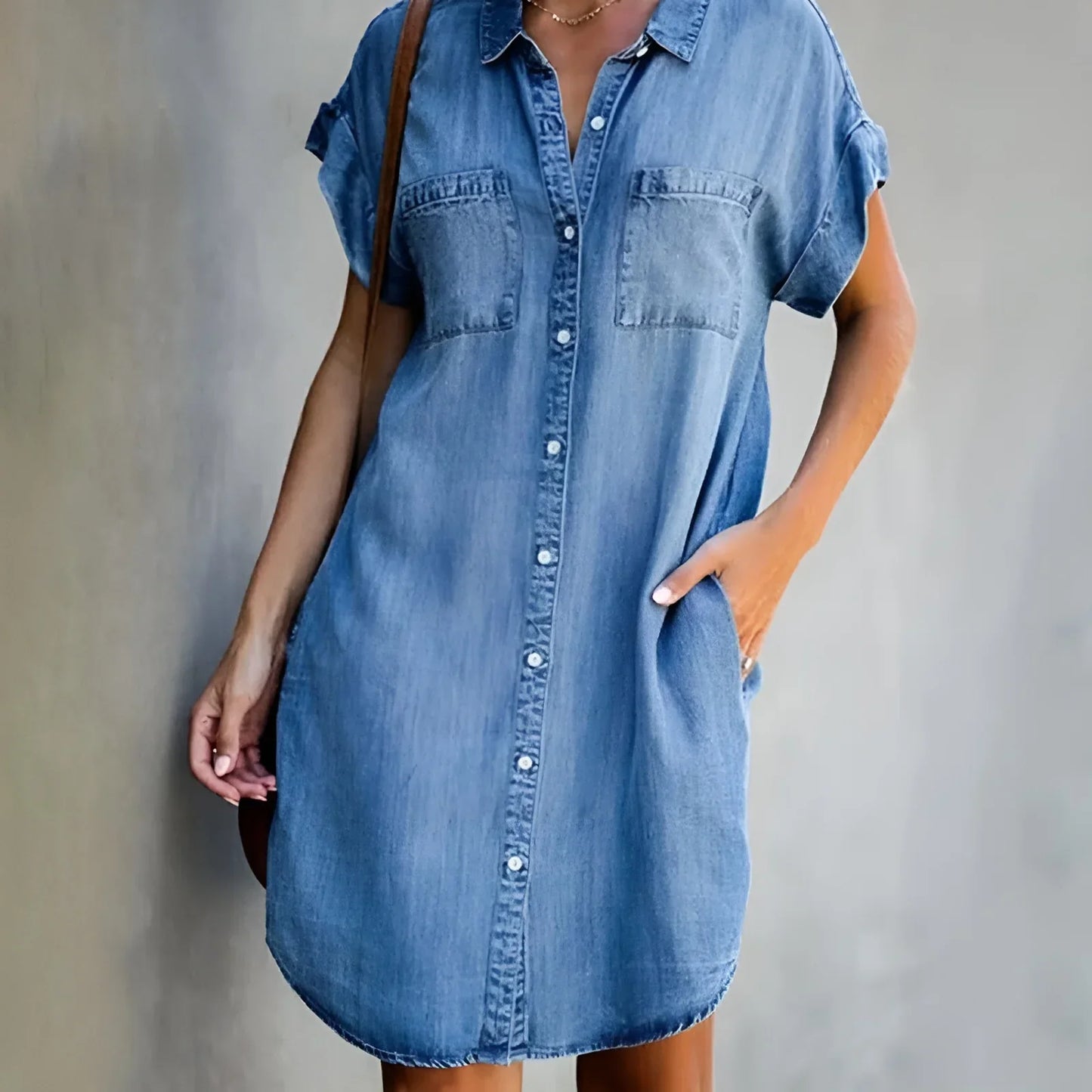 Bruna™ | Vestido Camisa Relajado con Cierre de Botones