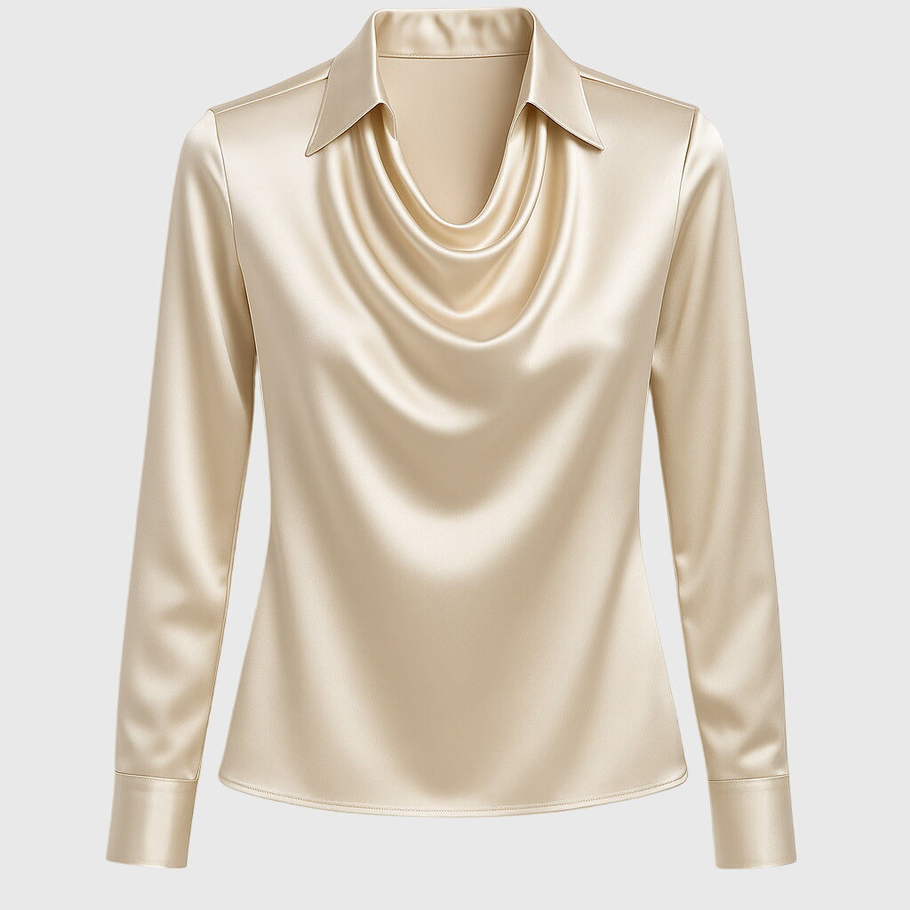 Sylvie | Blusa con brillo lujoso y cuello plisado