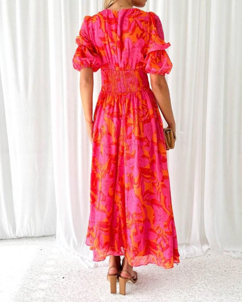 Derana | Vestido maxi rojo-rosado