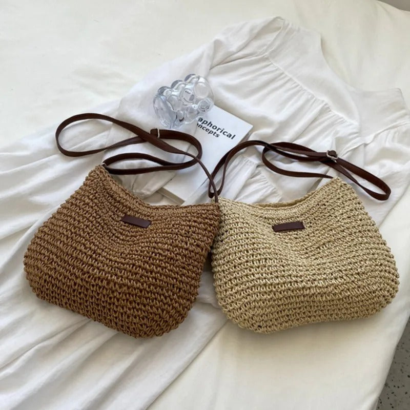 Bolso de paja cruzado