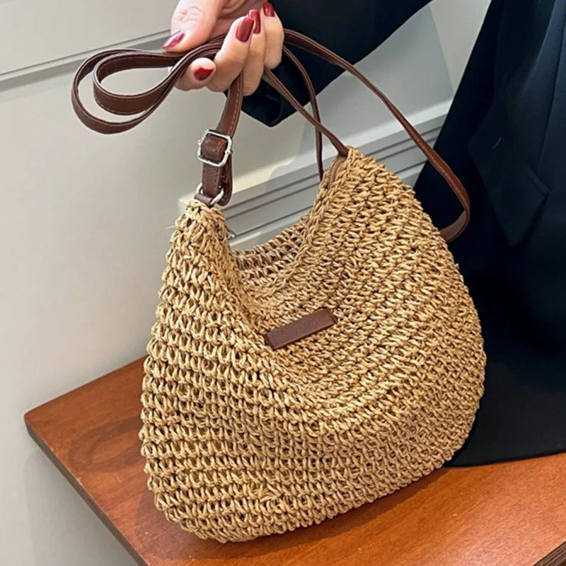 Bolso de paja cruzado