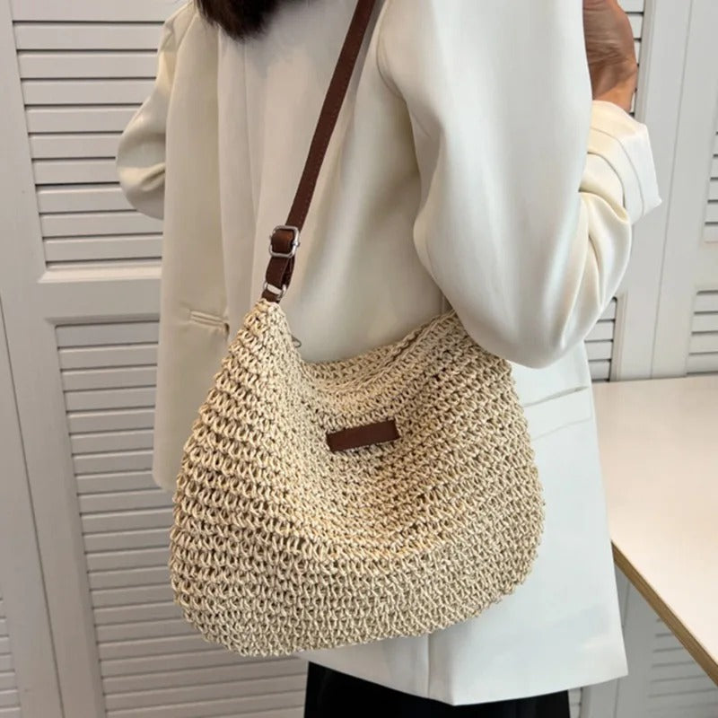 Bolso de paja cruzado