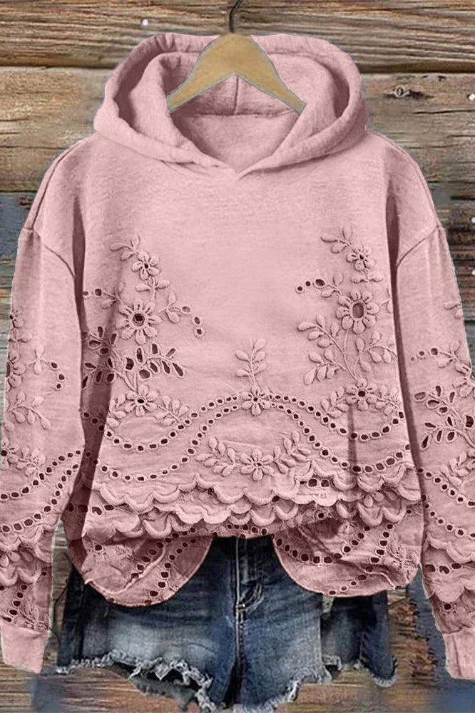 Sudadera con Capucha de Encaje Prato