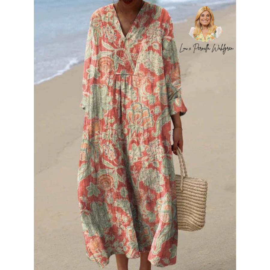Ellie | Vestido vintage floral con mangas 3/4