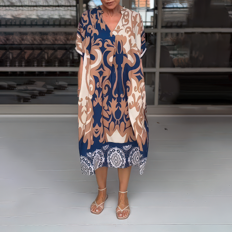 Amelia™ | Vestido Boho Elegante con Detalles Halagadores para el Vientre