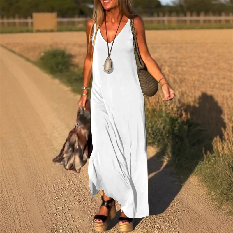 Élyse™ | Elegante Maxivestido Sin Mangas con Escote en V Refinado
