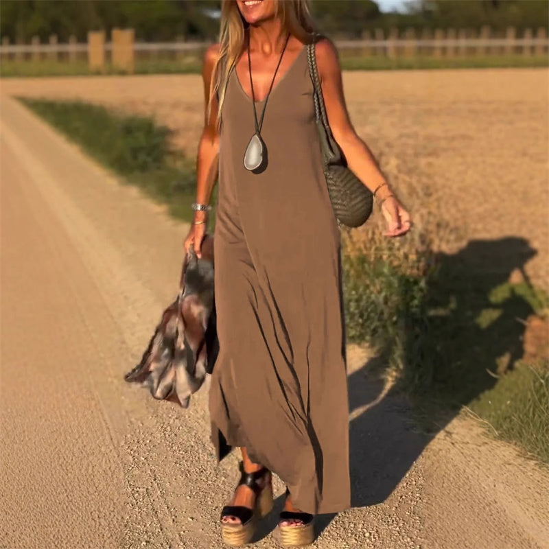 Élyse™ | Elegante Maxivestido Sin Mangas con Escote en V Refinado