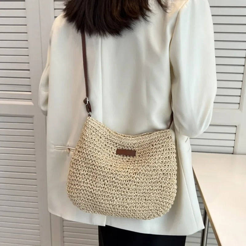 Bolso de paja cruzado