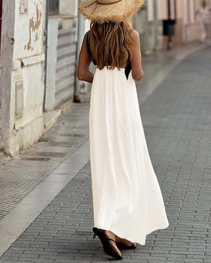 SIENNA™ | Vestido Elegante con Escote Profundo en la Espalda y Cuello Envolvente