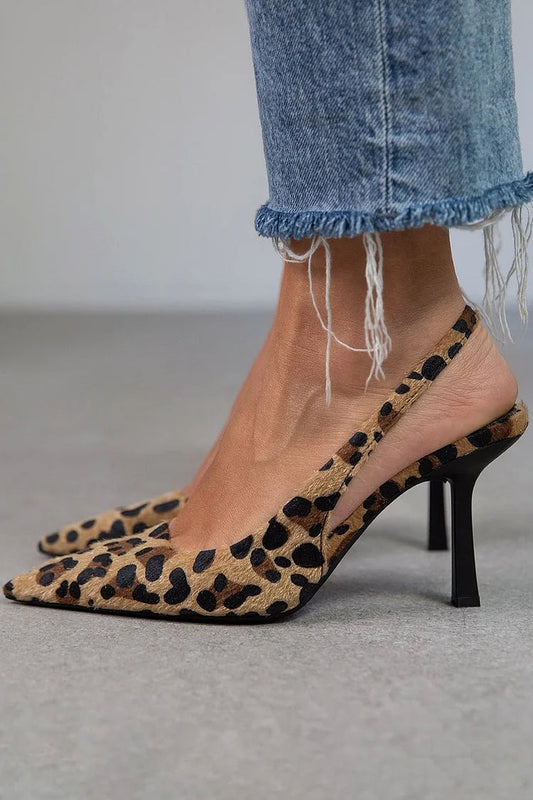 Ambra™ | Tacones de estampado de leopardo y tira trasera