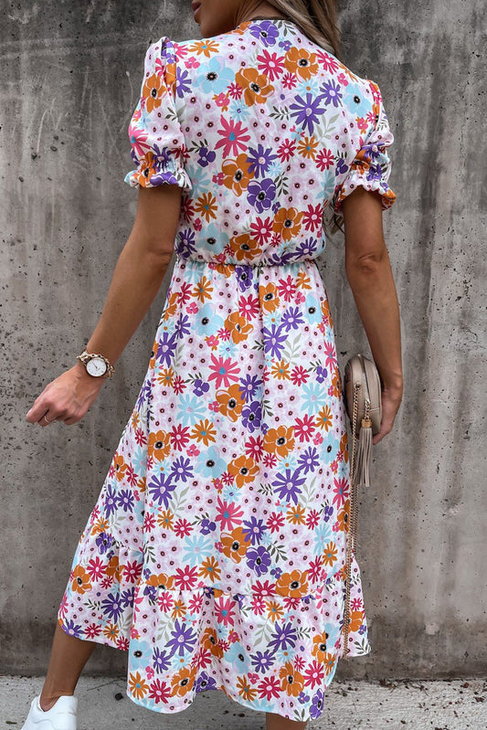 Georgia™ | Maxi Vestido Elegante con Flores y Escote en V
