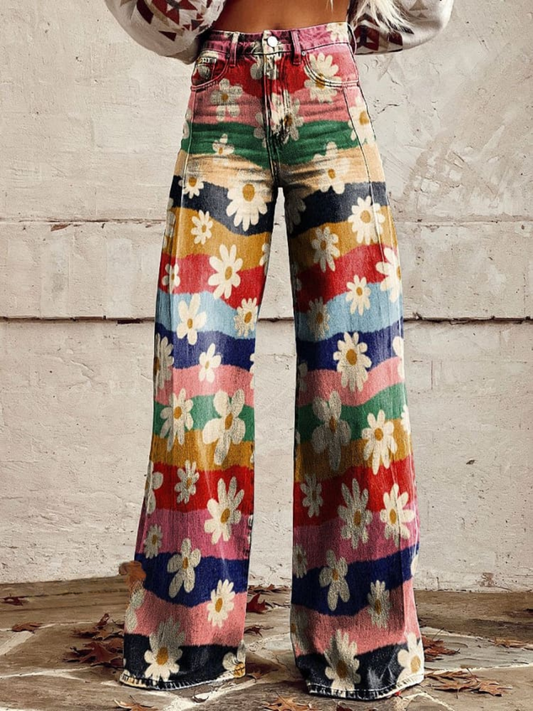 Léon | Pantalones Retro con Flores