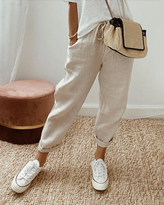 Sara | Pantalón de lino transpirable, casual y elegante