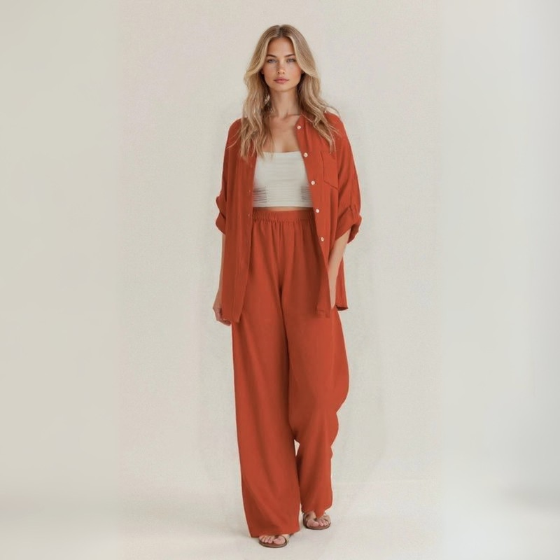 Alba | Conjunto casual de dos piezas en lino artesanal