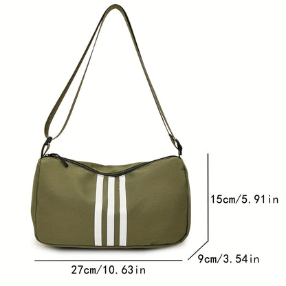 Bolso de Hombro Casual a Rayas para Mujer