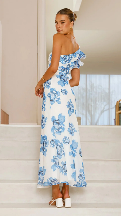 Lina™ | Vestido Largo Asimétrico Sin Tirantes