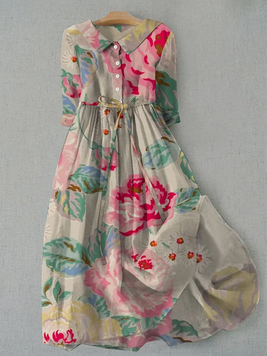 Livia - Vestido floral elegante de manga corta