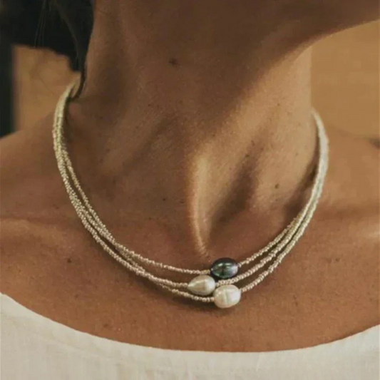 Collar de perlas de agua dulce vintage