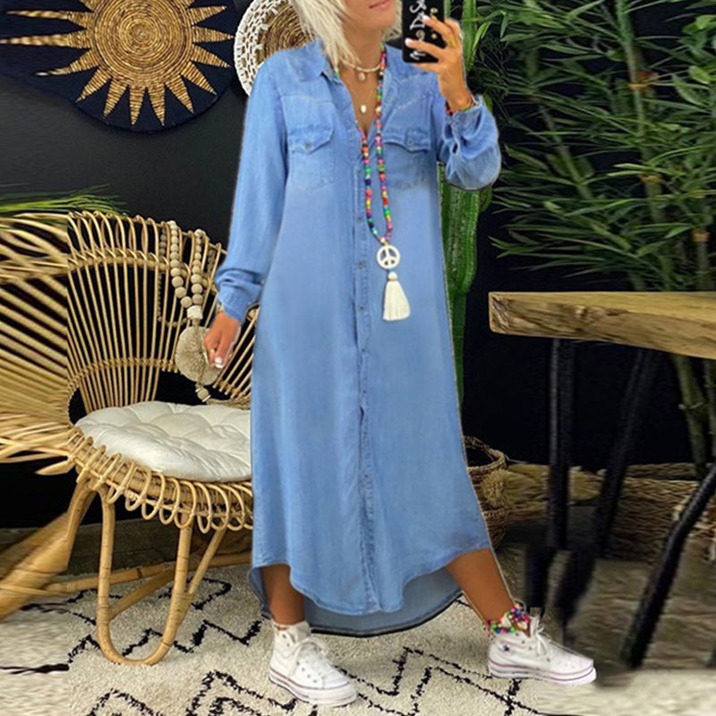 Lina™ - Vestido maxi de manga larga