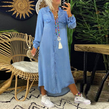 Lina™ - Vestido maxi de manga larga