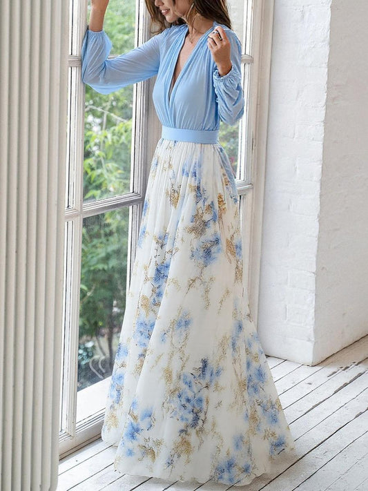 Elena™ | Vestido Largo Elegante con Estampado Floral
